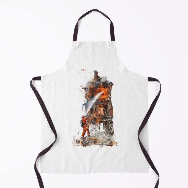 Item preview, Firefighter extinguishes the building set on fire designed and sold by BasedCanvas.