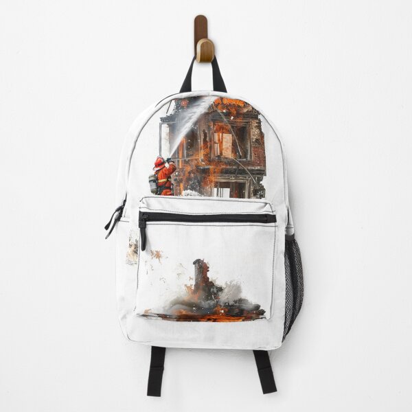 Item preview, Firefighter extinguishes the building set on fire designed and sold by BasedCanvas.