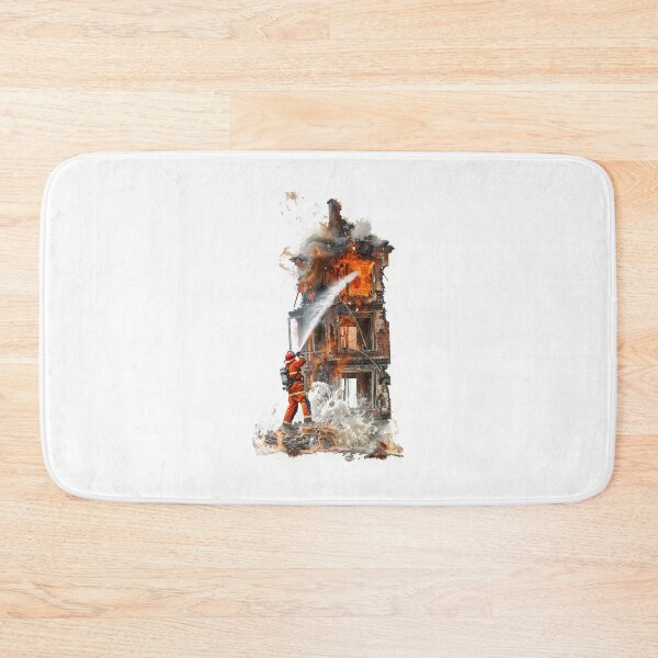 Item preview, Firefighter extinguishes the building set on fire designed and sold by BasedCanvas.
