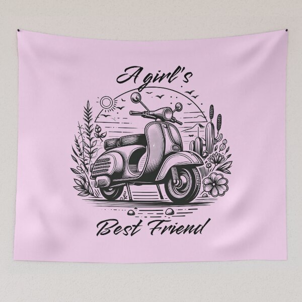 Item preview, Scooter A Girl's Best Friend with Flowers designed and sold by Wildrie.