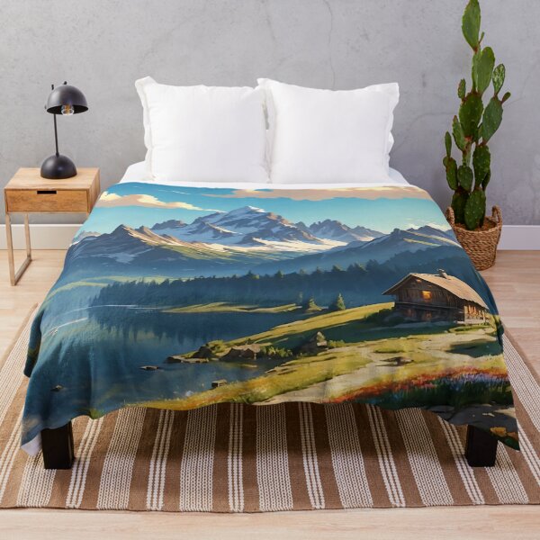 Item preview, Alpine Serenity Morning Sun over Majestic Peaks designed and sold by ArtComixHaven.