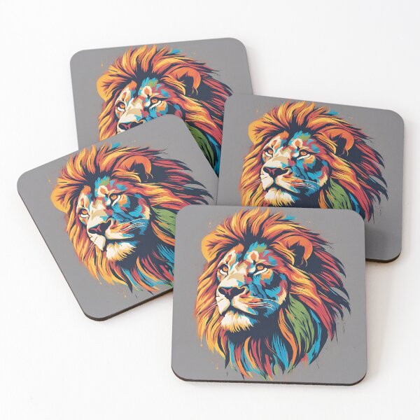 Item preview, Vibrant Lion Majesty: Colorful Art Design by TRYKID designed and sold by TRYKID.