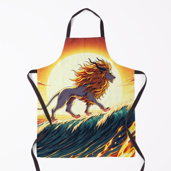 Item preview, Flaming-Maned Lion Riding Lava Wave designed and sold by 0penvimark.
