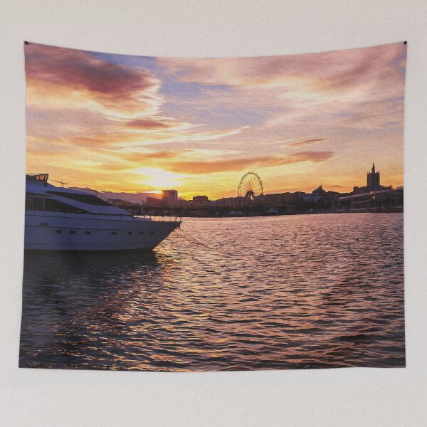 Item preview, Sunset over Malaga, Costa del Sol designed and sold by AM FineArtPrints.