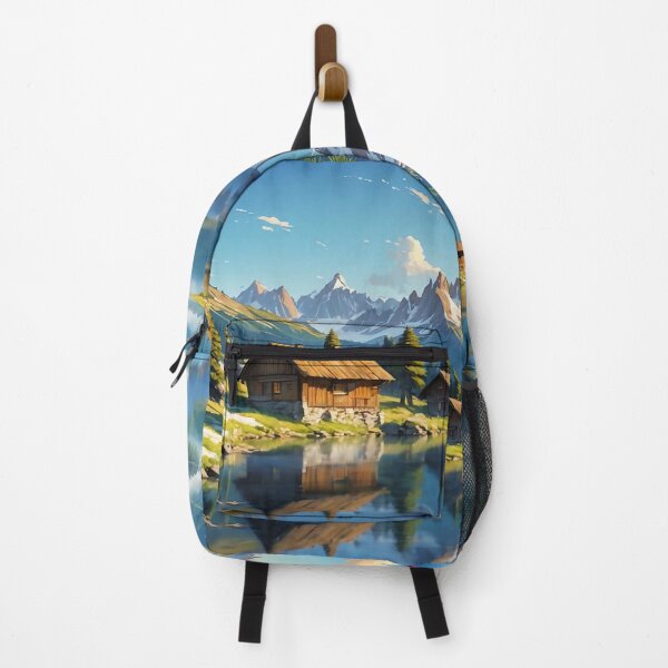 Item preview, Alpine Serenity Dawn by the Mountain Lake designed and sold by ArtComixHaven.