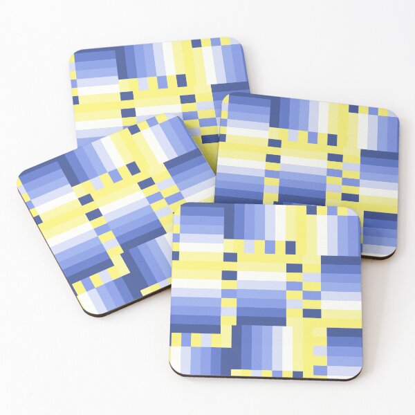 Item preview, Blue Yellow and White Cottage Stripes Patchwork  designed and sold by Sharon Schwalbe.