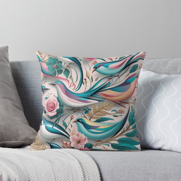 Item preview, birds and blooms dance in a vibrant celebration of nature’s harmony designed and sold by Haji  Kamora.