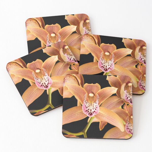 Item preview, Orchids Cymbidium Tiger Hunt India Gold Orange Pink designed and sold by RocketshipRetro.