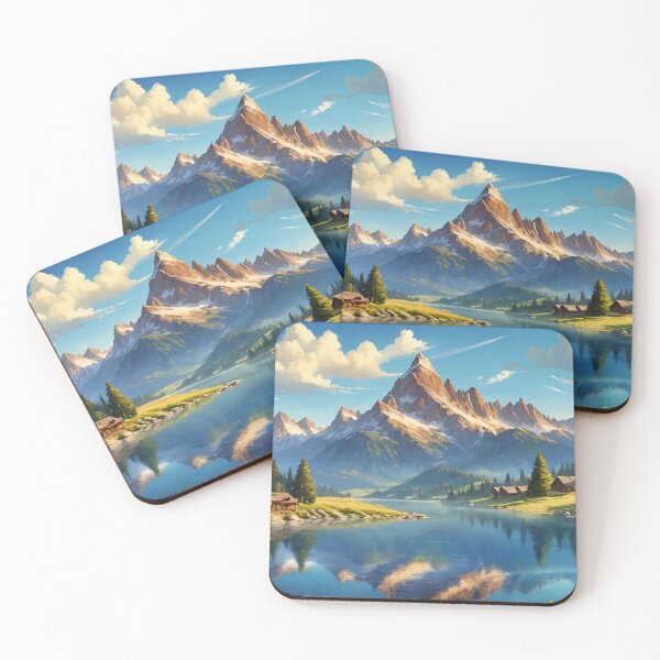 Item preview, Idyllic Alpine Sanctuary A Serene Lakeside Retreat designed and sold by ArtComixHaven.