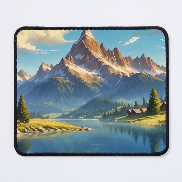 Item preview, Idyllic Alpine Sanctuary A Serene Lakeside Retreat designed and sold by ArtComixHaven.