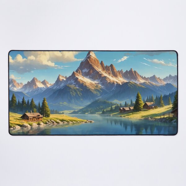 Item preview, Idyllic Alpine Sanctuary A Serene Lakeside Retreat designed and sold by ArtComixHaven.