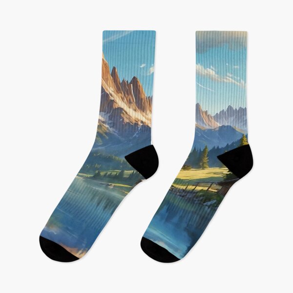 Item preview, Idyllic Alpine Sanctuary A Serene Lakeside Retreat designed and sold by ArtComixHaven.