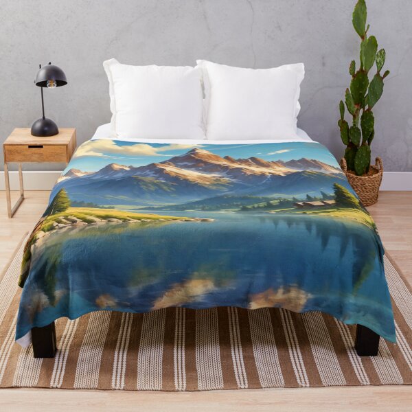 Item preview, Idyllic Alpine Sanctuary A Serene Lakeside Retreat designed and sold by ArtComixHaven.