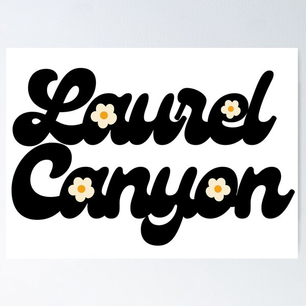 Item preview, Laurel Canyon Daisy Design Black and White Floral Groovy Typography designed and sold by the-pacific.