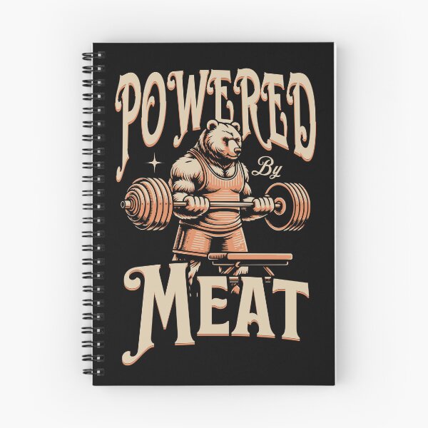 Item preview, Powered By Meat Beef Lover Meat Eater Steak Carnivore Diet Fit Bear designed and sold by inkedtee.