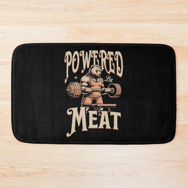 Item preview, Powered By Meat Beef Lover Meat Eater Steak Carnivore Diet Fit Bear designed and sold by inkedtee.