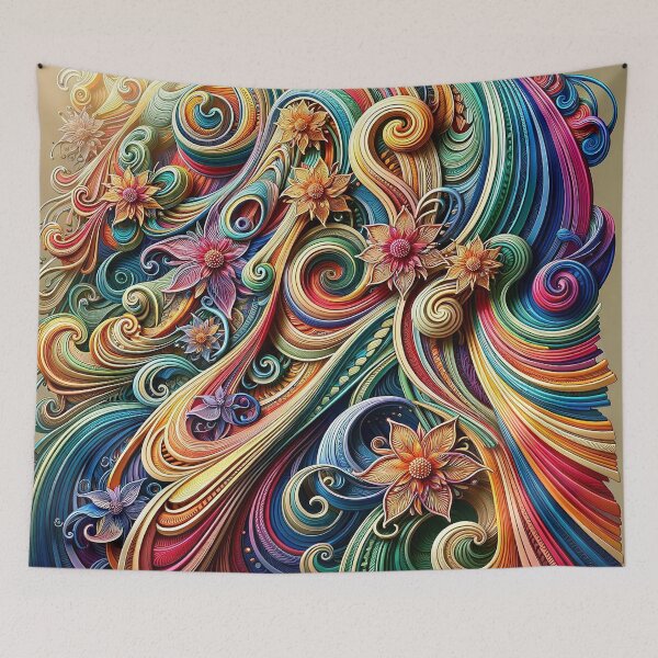 Item preview, Colorful floral swirl designed and sold by Cerberus-Art.
