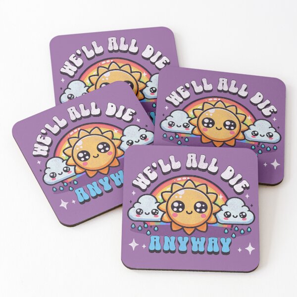 Item preview, We'll All Die Anyway Cute Kawaii Sun Clouds Rainbow designed and sold by RR-Arts.