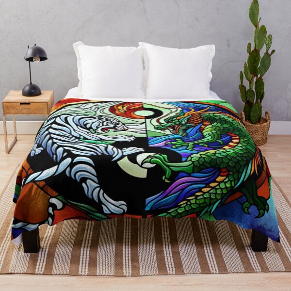 Item preview, Stained Glass Tiger and Dragon designed and sold by foilhat.