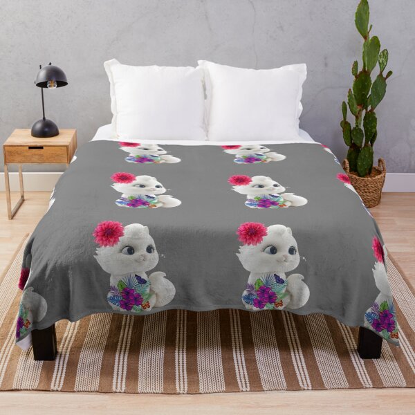 Item preview, the best cat white and flowers colorful designed and sold by mando24895.