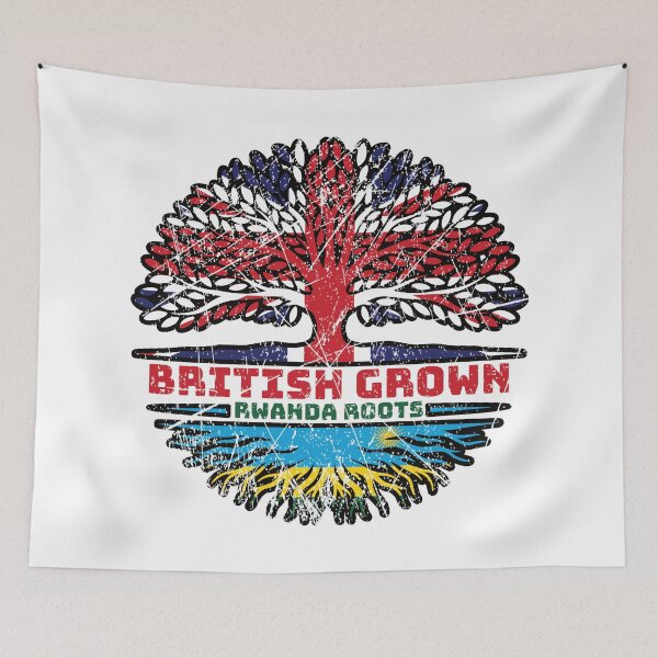 Item preview, Rwanda Rwandan British UK Tree Roots Flag designed and sold by FlagX.