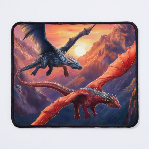 Item preview, Dragon flights over a mountain lake. designed and sold by MyHappyArtShop.