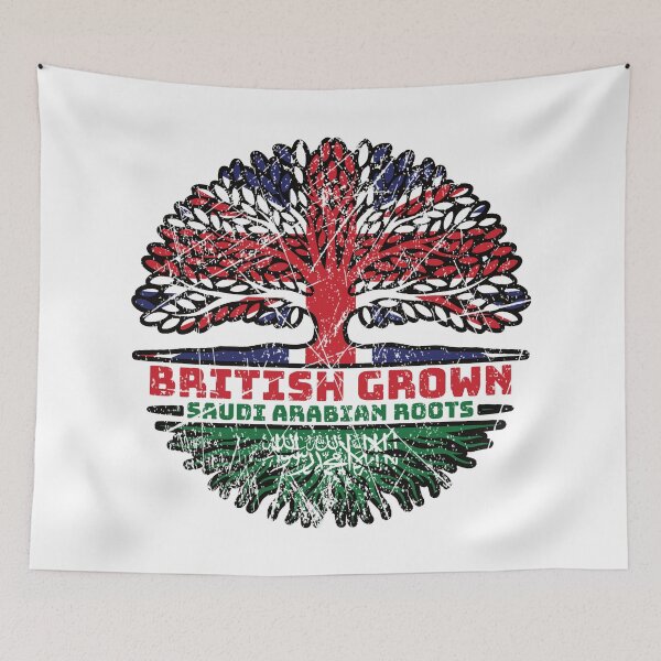 Item preview, Saudi Arabia Saudi Arabian Uk United Kingdom British Tree Roots Flag designed and sold by FlagX.
