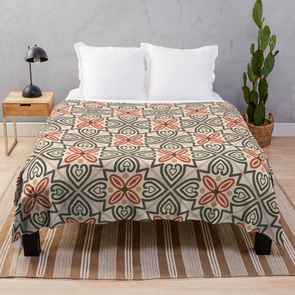 Item preview, ethnic green orange sand tiles designed and sold by chiara-de-david.