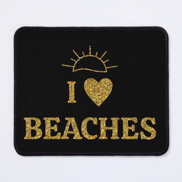 Item preview, I love Beaches (Gold Glitter Edition) designed and sold by asanaworld.