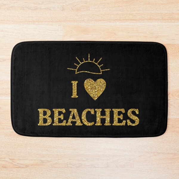 Item preview, I love Beaches (Gold Glitter Edition) designed and sold by asanaworld.