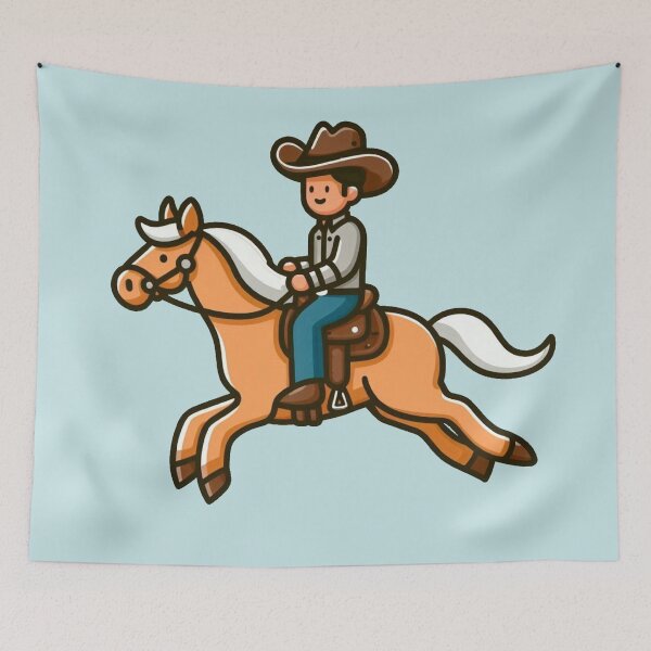 Item preview, Stylized Cowboy on Horseback Riding - Western designed and sold by Shtex.