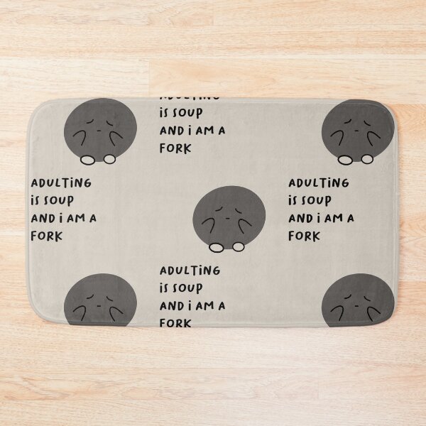 Item preview, Adulting Is Soup and I Am a Fork | Cute Character Illustrations | Funny Design designed and sold by RM-Journey.
