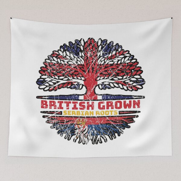 Item preview, Serbian Serbia Uk United Kingdom British Tree Roots Flag designed and sold by FlagX.