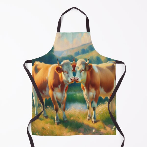 Item preview, Rustic Love: Twin Cows in a Sunlit Meadow designed and sold by Suzana Djordjevic.