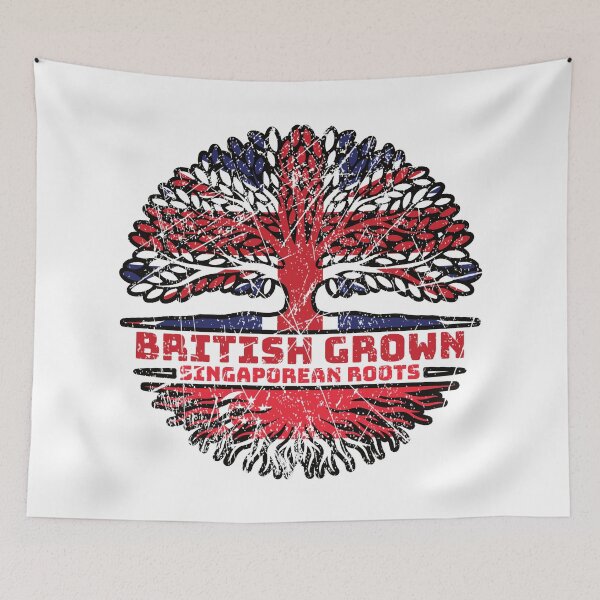 Item preview, Singapore Singaporean Uk United Kingdom British Tree Roots Flag designed and sold by FlagX.