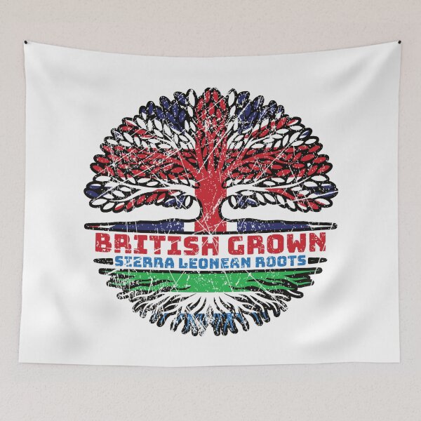 Item preview, Sierra Leone Sierra Leonean Uk United Kingdom British Tree Roots Flag designed and sold by FlagX.