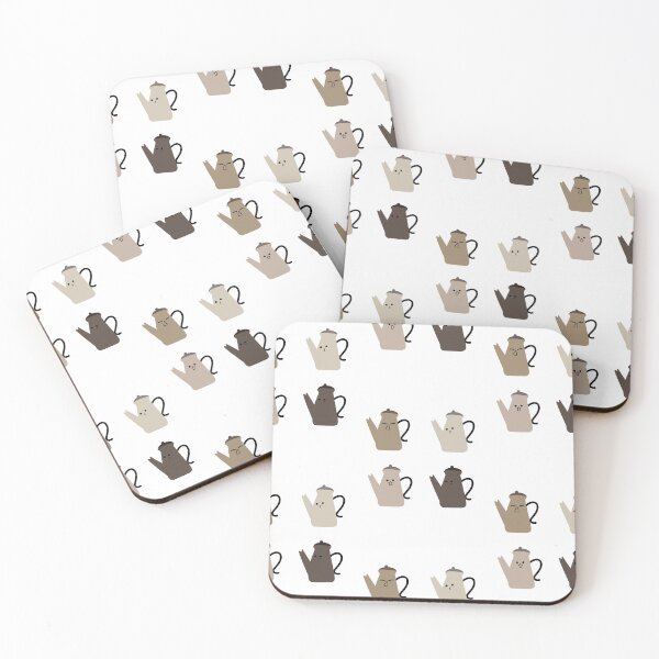 Item preview, Cute Cartoon Teapots - Vector Illustration in Warm Brown Tones designed and sold by RM-Journey.