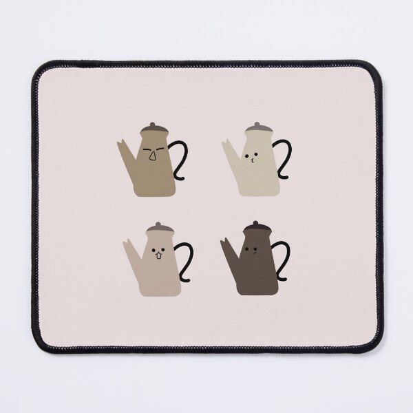 Item preview, Cute Cartoon Teapots - Vector Illustration in Warm Brown Tones | Pastel Background designed and sold by RM-Journey.