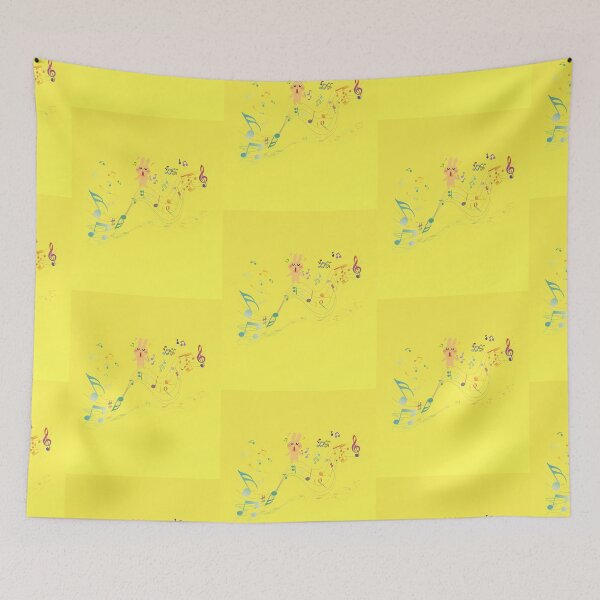 Item preview, Music Notation Flowing While Rabbit Sings designed and sold by BrightrDayMusicArt.