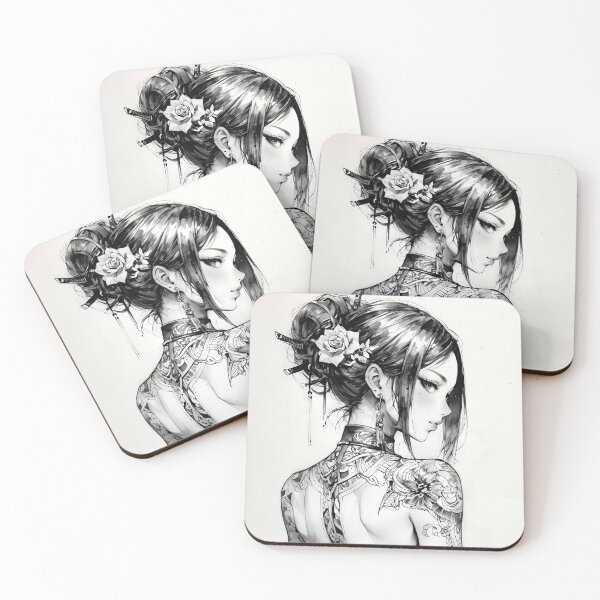 Item preview, Elegant Beauty A Captivating Ink Portrait of Serenity designed and sold by ArtComixHaven.