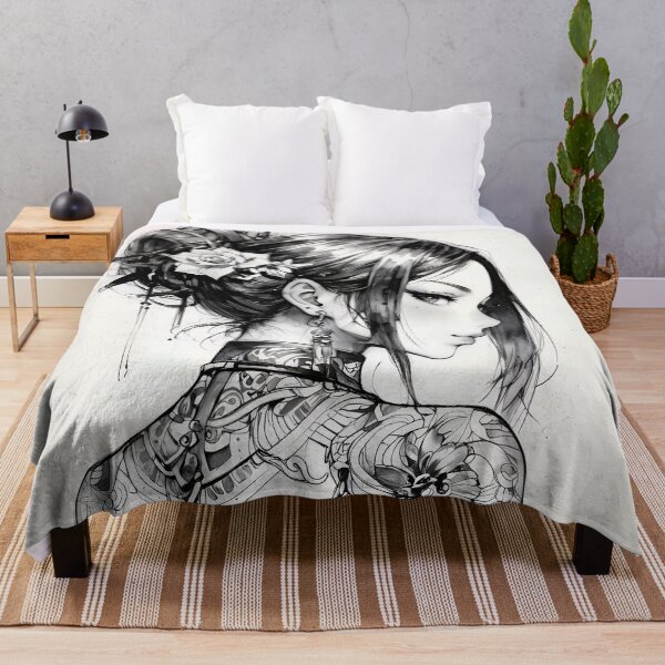 Item preview, Elegant Beauty A Captivating Ink Portrait of Serenity designed and sold by ArtComixHaven.