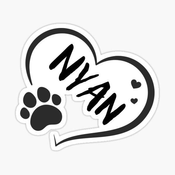 Artikel-Vorschau von Katzenname Nyan in einem Herz mit Pfote, tolles Geschenk für Hunde- oder Katzenbesitzer, designt und verkauft von OCS1337.