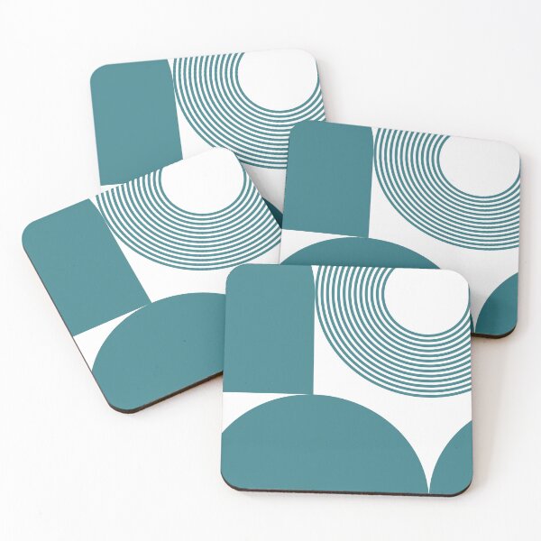 Item preview, Bauhaus turquoise big shapes  designed and sold by KMA Home Design.