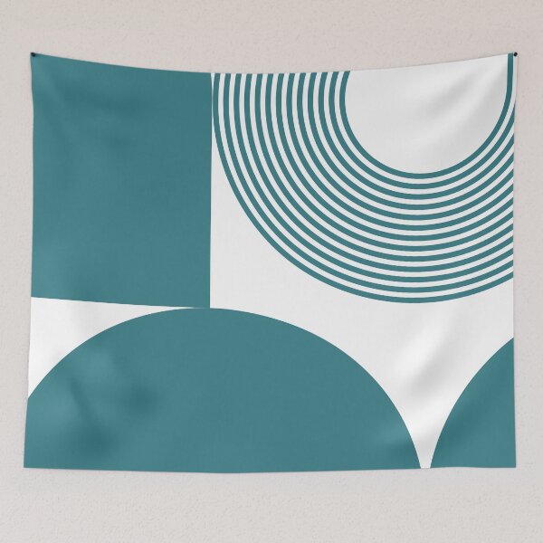 Item preview, Bauhaus turquoise big shapes  designed and sold by KMA Home Design.