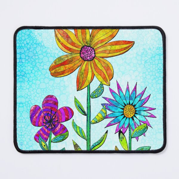 Item preview, Three Garden Beauties Colorful Flowers Floral Art designed and sold by Sharon Cummings Art.