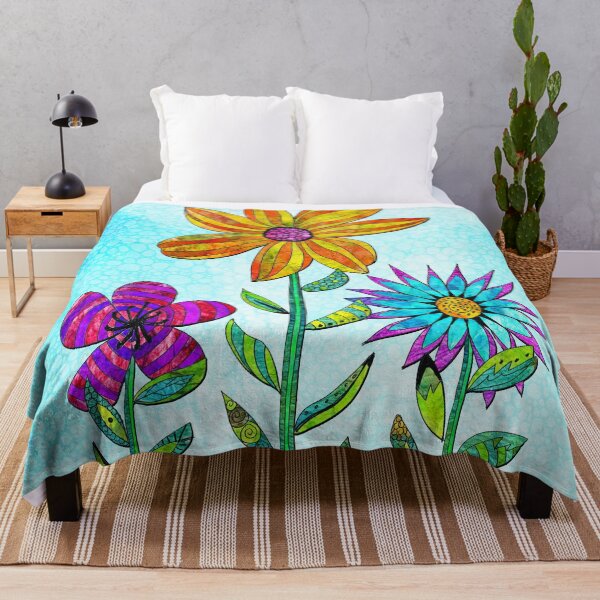 Item preview, Three Garden Beauties Colorful Flowers Floral Art designed and sold by Sharon Cummings Art.