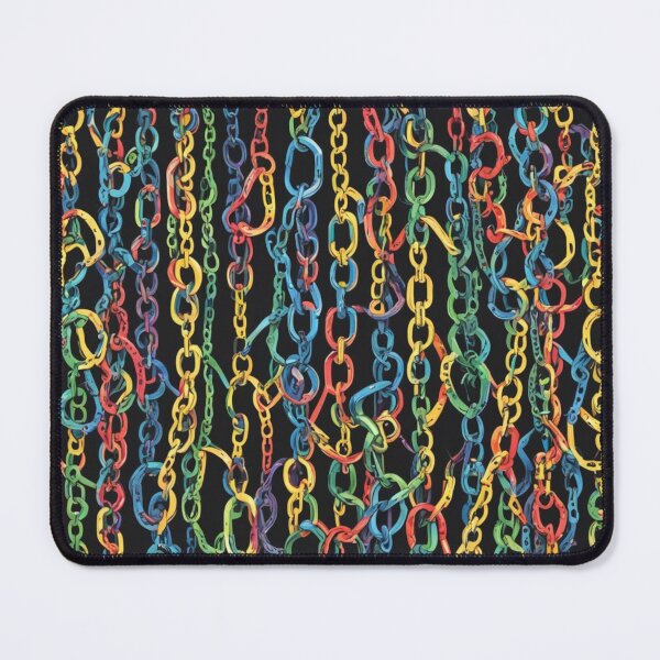 Item preview, Abstract Colorful Chains on Black Pattern designed and sold by calibrit.
