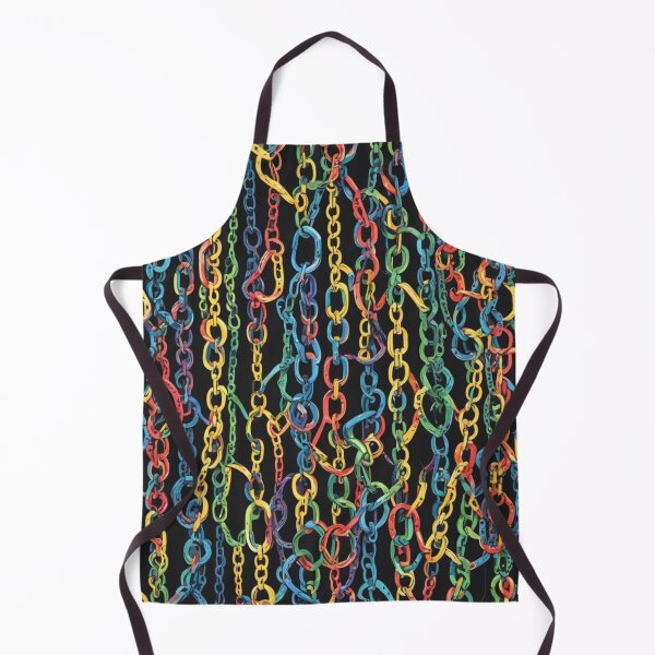 Item preview, Abstract Colorful Chains on Black Pattern designed and sold by calibrit.