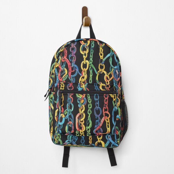 Item preview, Abstract Colorful Chains on Black Pattern designed and sold by calibrit.