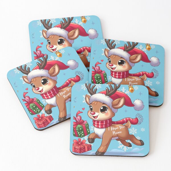 Item preview, Cute Cartoon Art Christmas Reindeer I Hope You Prance designed and sold by Wolvescreate.